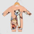 thumbnail image 4 of Calvin And Hobbes Baby Romper Toddler Long Sleeve Bodysuit Soft Skin-Friendly Jumpsuit Outfit with Snap Crotch 12-18M, 4 of 8