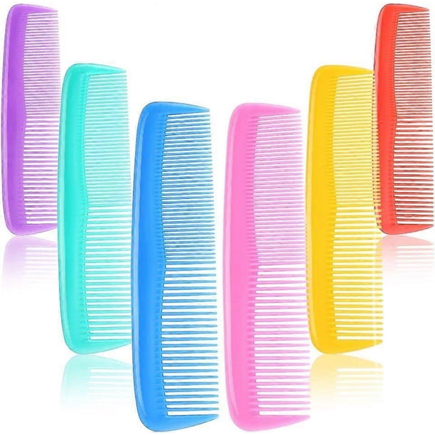12 Pieces Hair Combs Set for Women Men 5 Inch Pocket Fine Tooth Hair Comb Unbreakable Plastic, 6 Assorted Colour (12 Pieces)