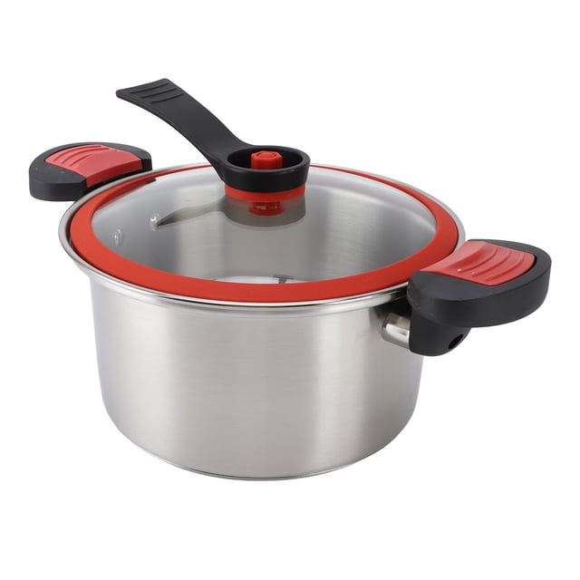 Pressure Cooker Stainless Steel,Pressure Pot Thickened Pressure Canner with Release Valve Canning Cooker Pot Stove Top Fast Cooking Compatible with Gas Induction Cooker