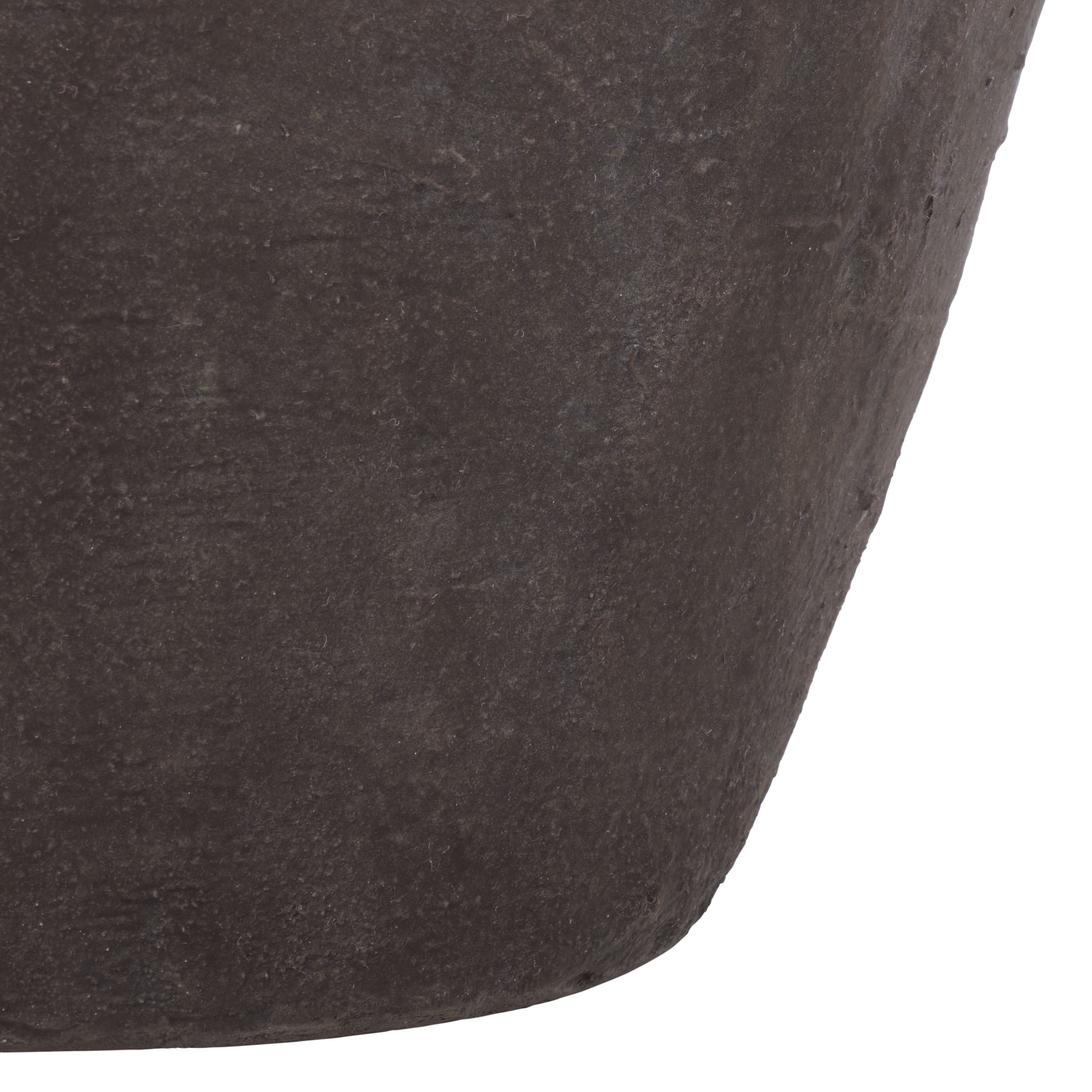 Safavieh 15.4" x 15.4" x 21.3" Round Brown Cement Bamboo Plant Pot