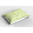 thumbnail image 2 of Ambesonne Botanical Pillow Sham 2 Pack, Pastel Green Seaweeds, 26"x20", Fern Green and Ivory, 2 of 3