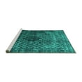 thumbnail image 2 of Ahgly Company Machine Washable Indoor Square Abstract Turquoise Blue Contemporary Area Rugs, 8' Square, 2 of 4