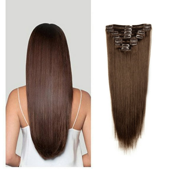 LELINTA 8pcs 14" 16" 18" 20" 22" Clip in Hair Extensions Remy Human Hair Women Silky Straight Human Hair Extensions 18 Clips