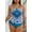 Blue, variant on Honeeladyy Women Plus Size Tankini Swimsuits Floral Print Strap Bathing Suit Tankini Tops with Side Tie Bottom Blue XXL