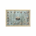 thumbnail image 1 of Rustic Wall Art with Frame, European with Rusty Old Door Knocker Gothic Medieval Times Spanish Style, Printed Fabric Poster for Bathroom Living Room, 35" x 23", Turquoise, by Ambesonne, 1 of 2