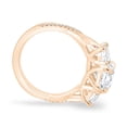 thumbnail image 7 of ESTE ORIGIN 2.1ctw Round Lab-Grown Diamond Trilogy Engagement Ring with Twisted Band in 14K Rose Gold for Women that is US 10., 7 of 7