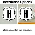 thumbnail image 3 of Letter H (5 Pack) 4 inch X 4 inch Shield Shaped Heavy Duty 3.2 mil Vinyl Decals Weather Resistant Made in the USA, 3 of 5