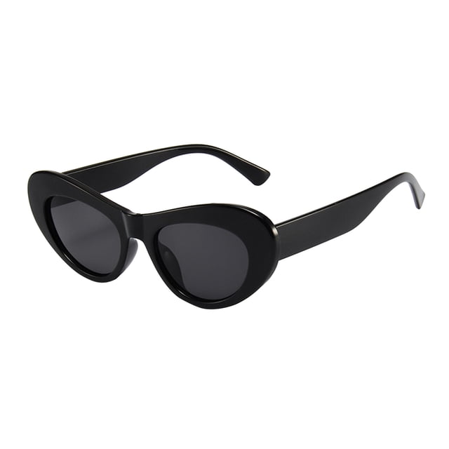 Lunettes à Moins de 10 $ Noires Femmes en Gelée Couleur Lunettes de Soleil Rétro Simples Ovales