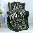 thumbnail image 4 of Black and White Soft Flannel Fleece Throw Blanket, Vintage Words on Following Your Dreams Monochrome Image, Cozy Plush for Indoor and Outdoor Use, 70" x 90", Black and White, by Ambesonne, 4 of 5