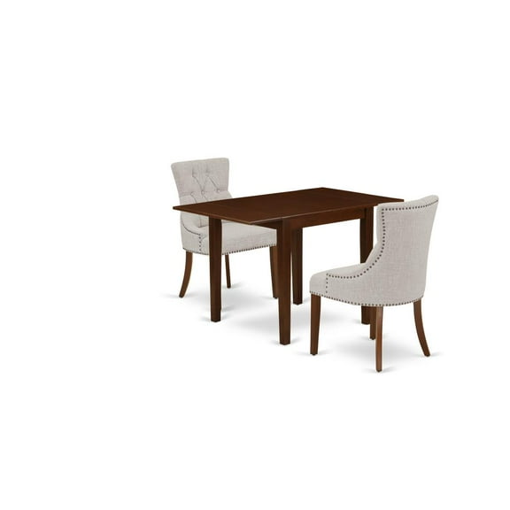 East West Furniture Dining Room Set Mahogany, NDFR3-MAH-05