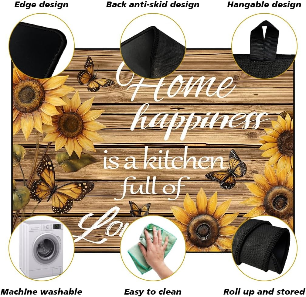 Electric Stove Cover 20.47x28.35" Stove Top Cover for Electric Stove Foldable Glass Cooktop Protector Non-Slip Top Protector Mat for Electric Stove (Sunflower)