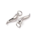 thumbnail image 3 of Rack Plating Brass Pendants with Jump Ring Long-Lasting Plated Cadmium Free & Lead Free Horn of Plenty/Italian Horn Cornicello Charm Platinum 18x4x4mm Jump Ring: 5x1mm Inner Diameter: 3mm, 3 of 3
