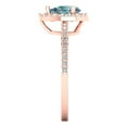 thumbnail image 3 of 0.755 ct Pear Cut Blue Moissanite with Simulated Diamond Halo Accents 18K Rose Gold Womens Engagement Ring, 3 of 6