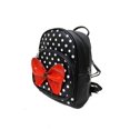 thumbnail image 3 of Glossy Red Bow Mini Backpack Black White Polka Dot Purse, 3 of 4