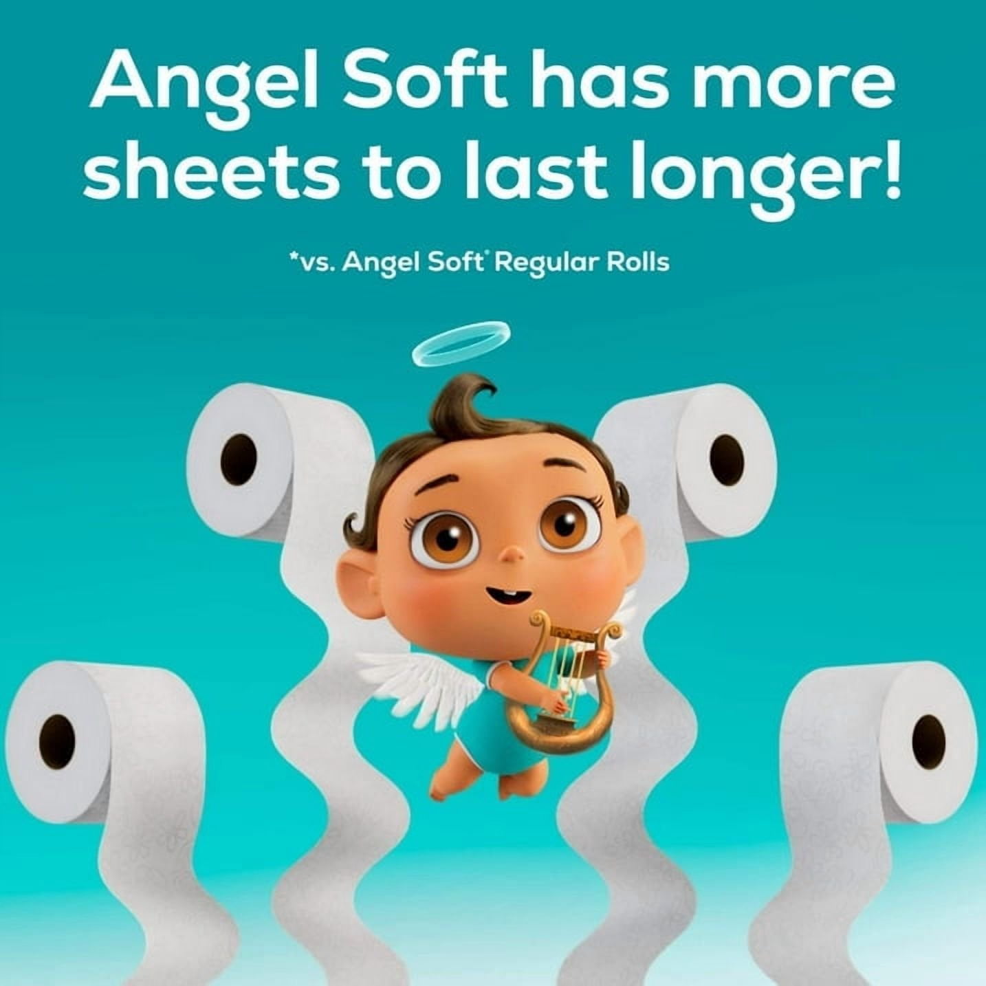 2 pack Angel Soft Household Embossed 2-Ply Pulp Septic Safe Toilet Paper Unscented&nbsp;9 Count Rolls