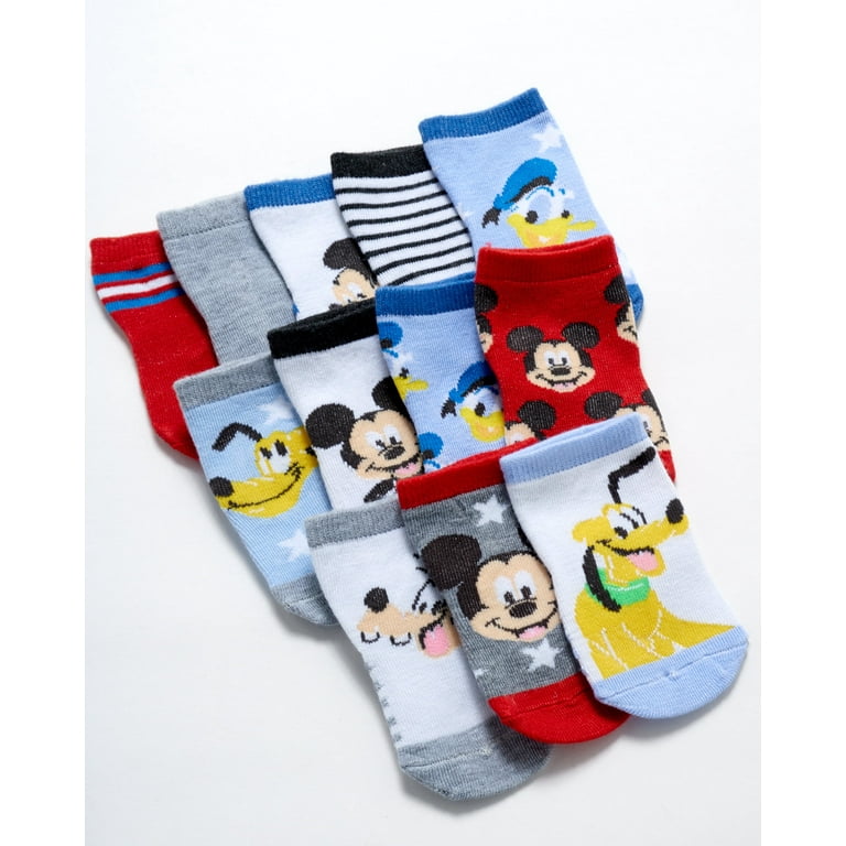 Disney Baby Boys’ Socks - 12 Pack Mickey Mouse, Winnie The Pooh, Lion King, Toy Story (Newborn/Infant)