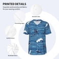 thumbnail image 5 of Fotbe Sharks on White Blue Striped Baseball Jersey Shirt for Men and Women, Casual Short Sleeves Button Down T-Shirt-X-Large, 5 of 9