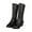 Black, variant on Lovskoo 2024 Women's Middle Mid Calf Boots Pointed Toe Chunky Heel English Thick Soled Short Boots Fall Winter Single Thin Motorcycle Boots Black