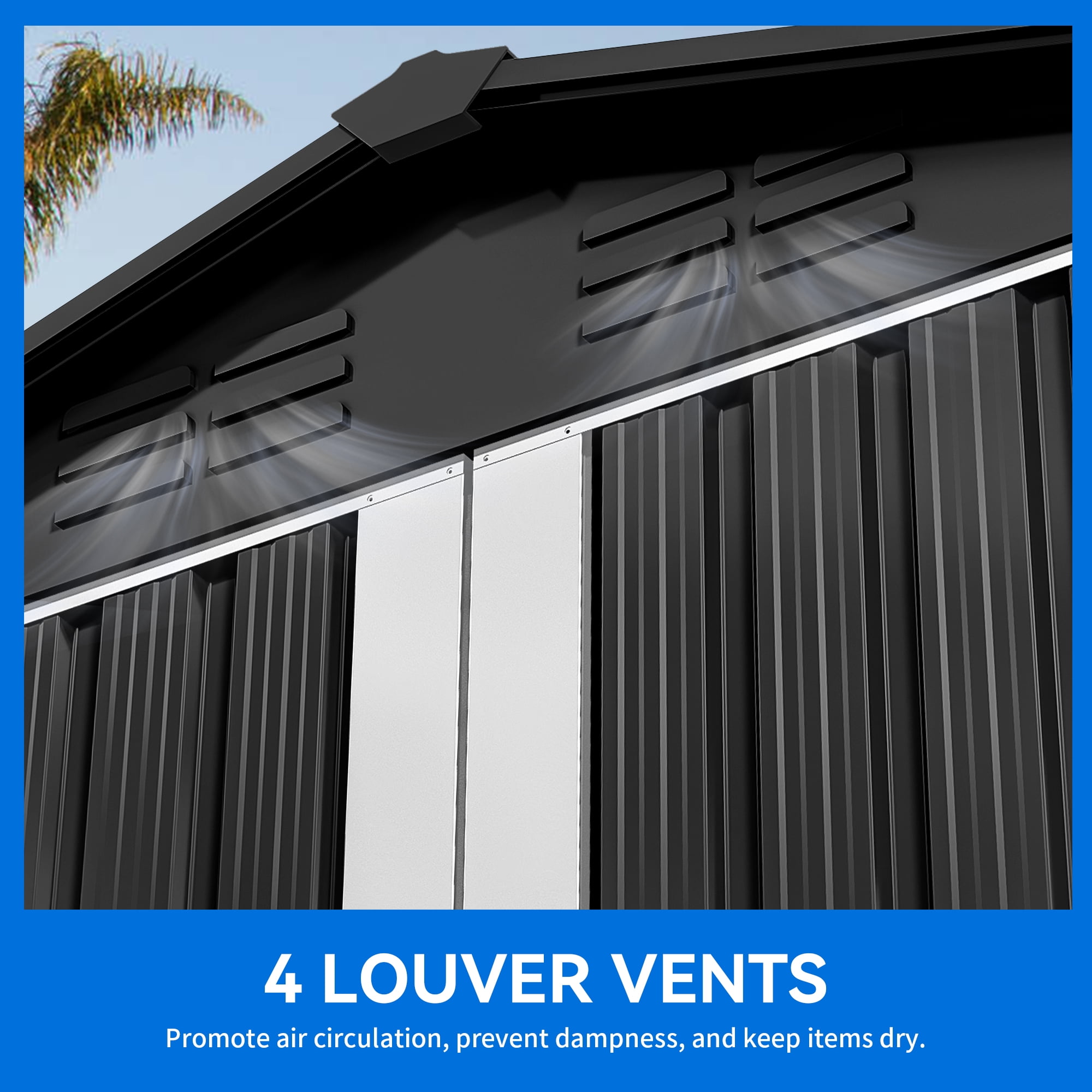 Uforic 6x4ft Metal Outdoor Storage Shed, Heavy Duty Tool Sheds with Secure Doors & Air Vent for Backyard Patio Lawn,Store Bikes,Tools,Lawnmowers,Dark Gray