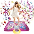 thumbnail image 2 of Dosaele Dance Mat,Electronic Musical Play Mats Pink Dance Pad with LED Lights,Dancing Floor Mat Game Toy with 5 Game Modes,Christmas Birthday Gifts for 3 4 5 6 7 8 9 10 Year Old Girls Toys(39"X34"), 2 of 2