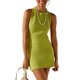 thumbnail image 1 of Vestido de punto ajustado para mujer, vestido ajustado Y2k para fiesta y club Kuymtek Verde T L para Mujer, 1 of 6