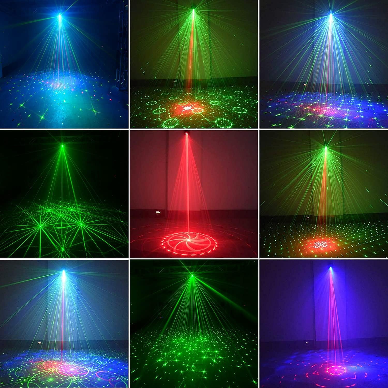 Party Lights Dj Disco Lights,Strobe Stage Light Sound Activated,Laser Llights Projector with Remote Control for Parties Bar Birthday Wedding Holiday Event Live Show (USB Power)