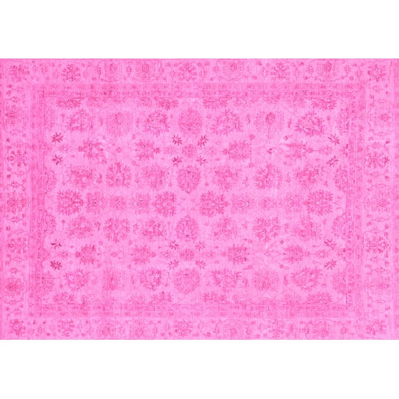 Ahgly Company Indoor Rectangle Abstract Pink Modern Area Rugs, 8' x 10'