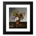 thumbnail image 2 of Johann Wilhelm Preyer 12x14 Black Modern Framed Museum Art Print Titled - Garden Bouquet in the Jug (1831), 2 of 5