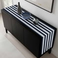 thumbnail image 5 of Navy Blue Grey Striped Table Runner 72 Inches Long, Farmhouse Stripes Minimalist Kitchen Coffee Dining Table Decoration for Home Party Birthday Wedding Home Decor 18x72 Inches, 5 of 8