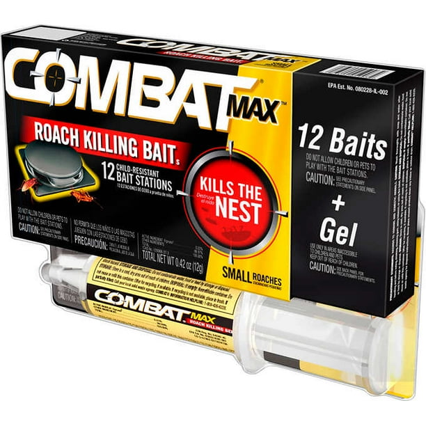 Combat Quick Kill Small & Large Roach Bait, Combo Pack 12 Bait Stations
