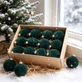 thumbnail image 2 of Christmas Tree Ornaments Balls, 12 Pack 2.4 Inch Flocked Velvet Christmas Tree Ornaments Plastic Balls, 2 of 7