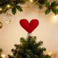 thumbnail image 3 of Christmas Tree Topper, Heart-Shaped Ornament, Knitted Holiday Tree Decoration, Durable Lightweight Festive Tree Accessory, 3 of 7