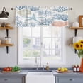 thumbnail image 2 of 2 Pack Summer Marine Life Valance for Window Ocean Coral Starfish Art Line Kitchen Valance Rod Pocket Short Curtain Topper Decorative Window Treatment for Living Room Bedroom 60"x18", 2 of 8