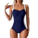 thumbnail image 1 of Traje de Baño sin Mangas con Cuello en V Empujado Acolchado con Control Abdominal, Trajes de Baño de Bikini de Tamaño Más Grande para las Vacaciones en la Piscina de la Playa, 1 of 6