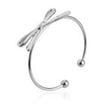 thumbnail image 5 of EHJRE Cute Bow-knot Bowknot Bracelet Women Girl Luxury Cuff Bangle Birthday Gifts Silver, 5 of 8