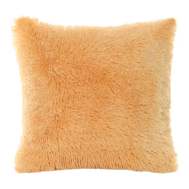Unique Bargains Throw Pillow Case Faux Fur Fuzzy Cushion Cover Home