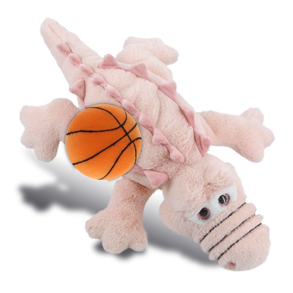 DolliBu Super Soft Large Pink Alligator Stuffed Animal with Basketball Plush – Soft Huggable Gator, Adorable Playtime Plush Toy, Cute Gift Plush Doll Animal Toy for Kids and Adults – 17 Inches