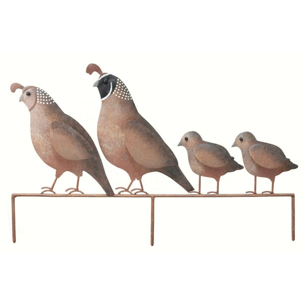 Regal Quail Family Yard Art