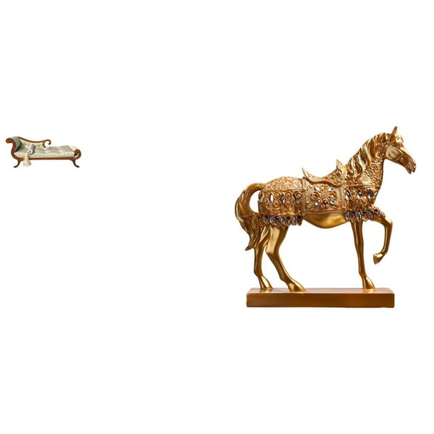 Sofá en miniatura para muñecas,Muebles de casa de muñecas a escala 1/12,modelo de sofá de madera,decoración,Sofá de madera a escala 1/12,minibanco y sillón.,Estatuas de caballos,Estatuas