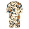 thumbnail image 4 of Maqroz Pajama Sets for Women 2 Piece Soft Sleepwear Short Sleeve Top and Shorts 2 Piece Loungewear Floral Print Nightwear with Pockets Comfortable Breathable Pjs Sets Casual Home Wear, 4 of 7