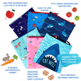 thumbnail image 5 of Yumbox Reusable Snack Bags, Set of 2, Monsters and Shark Prints, Insulated Liner, 5 of 7