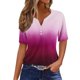thumbnail image 2 of mfyjkho Tops Elegantes Para Mujer, Blusa Informal De Manga Corta Con Cuello En V Y Degradado Para Mujer Tops Para Hacer Ejercicio Xxl, 2 of 5