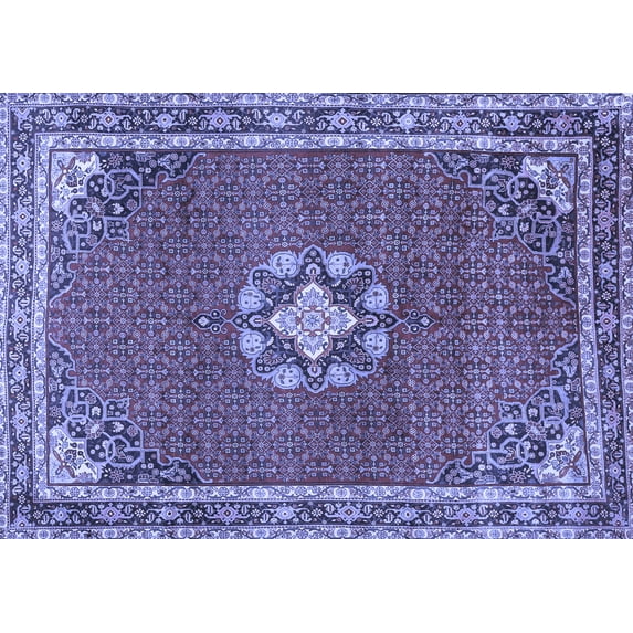Ahgly Company Indoor Rectangle Medallion Blue Traditional Area Rugs, 2' x 3'