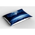 thumbnail image 2 of Ambesonne Moon Pillow Sham 2 Pack, Full Moon and Calm Sea, 30"x20", Navy Blue White, 2 of 3