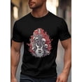 thumbnail image 1 of Men's T-Shirt,Short Sleeve Tee Shirt Casual Tops Electric Guitars Skeletons Crewneck T Shirts for Men, 1 of 8