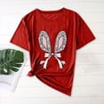 thumbnail image 2 of Plebaso T-Shirts Graphiques de Pâques pour Femmes à Manches Courtes, T-Shirts Imprimés pour Femmes, Décontractés, Amples, d'Extérieur, Hauts Basiques, 2 of 4