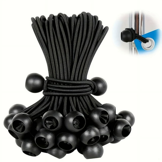 MesaSe 25pcs Outdoor Tent Bundle High Elastic Rope Plastic Ball Tie Trampoline Luggage Bundle Elastic Rope Tie Ball