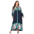 thumbnail image 1 of Tralilbee Robe Décontractée Moderne à Manches Longues Imprimée Grande Taille pour Femme Longue Mode Robe Décontractée Jusqu'au Sol Robe à Manches Longues 6TG Chandail, 1 of 5