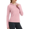 thumbnail image 4 of Miluxas Women's UPF 50+ Sun Protection Hoodie Lightweight UV Protection Long Sleeve Shirts with Thumb Holes for Hiking Fishing Outdoor Activities Pink, 4 of 5