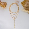 thumbnail image 6 of NICKSUN Boho Summer Beach Layered Necklace, Multilayer Starfish Scallop Pearl Y-Drop Long Chain, Colorful Enamel Rhinestone Ocean Stackable Statement Jewelry, 6 of 8
